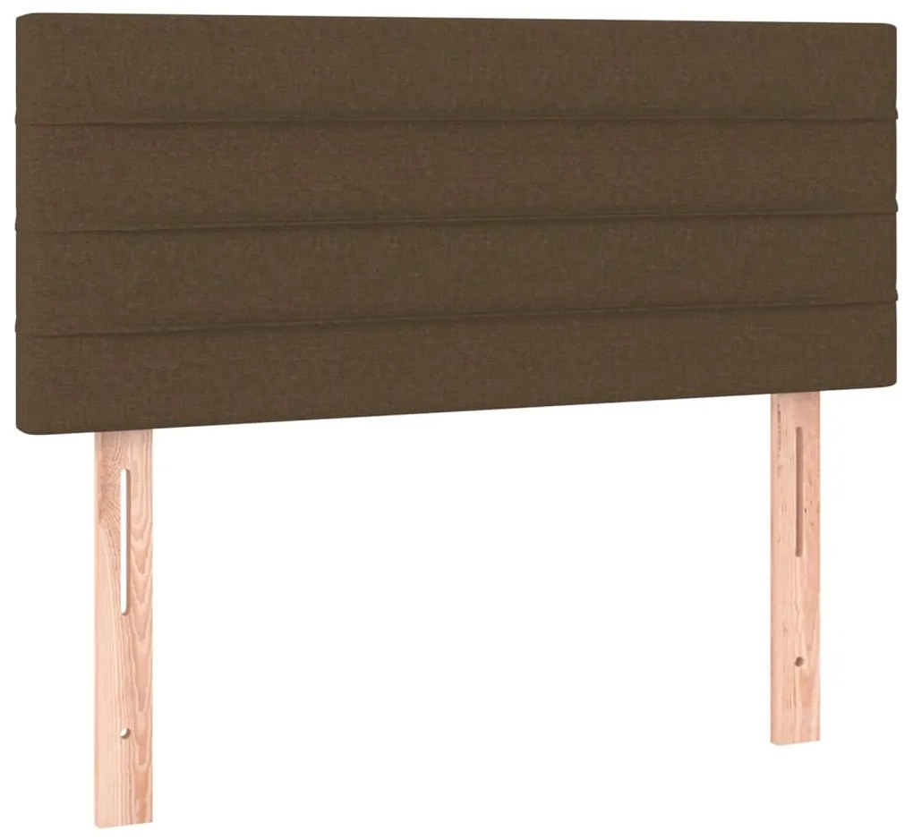 Cama boxspring com colchão 120x190 cm tecido castanho-escuro