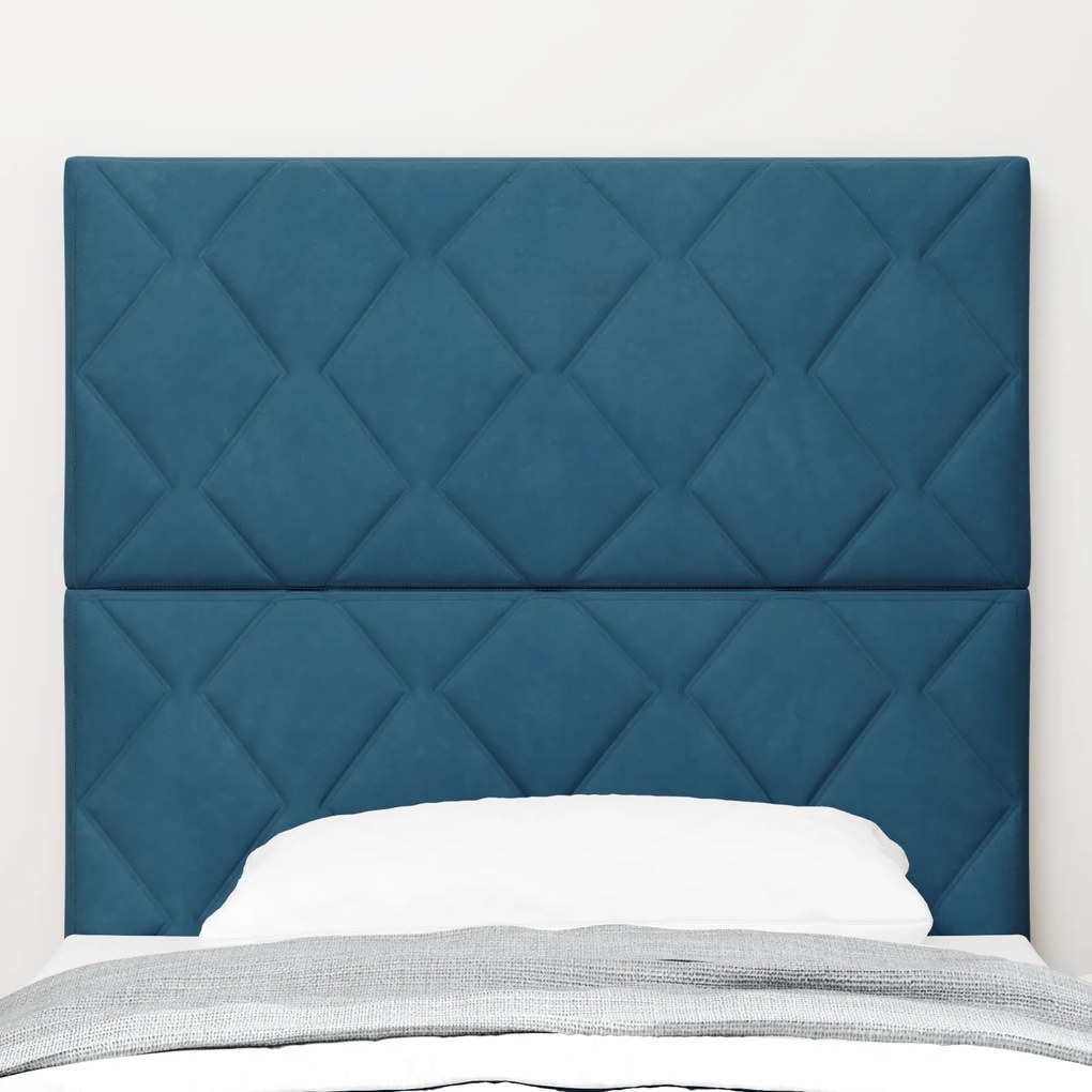 Cabeceira Design Blocos em Diamante Azul Escuro 90 cm Veludo