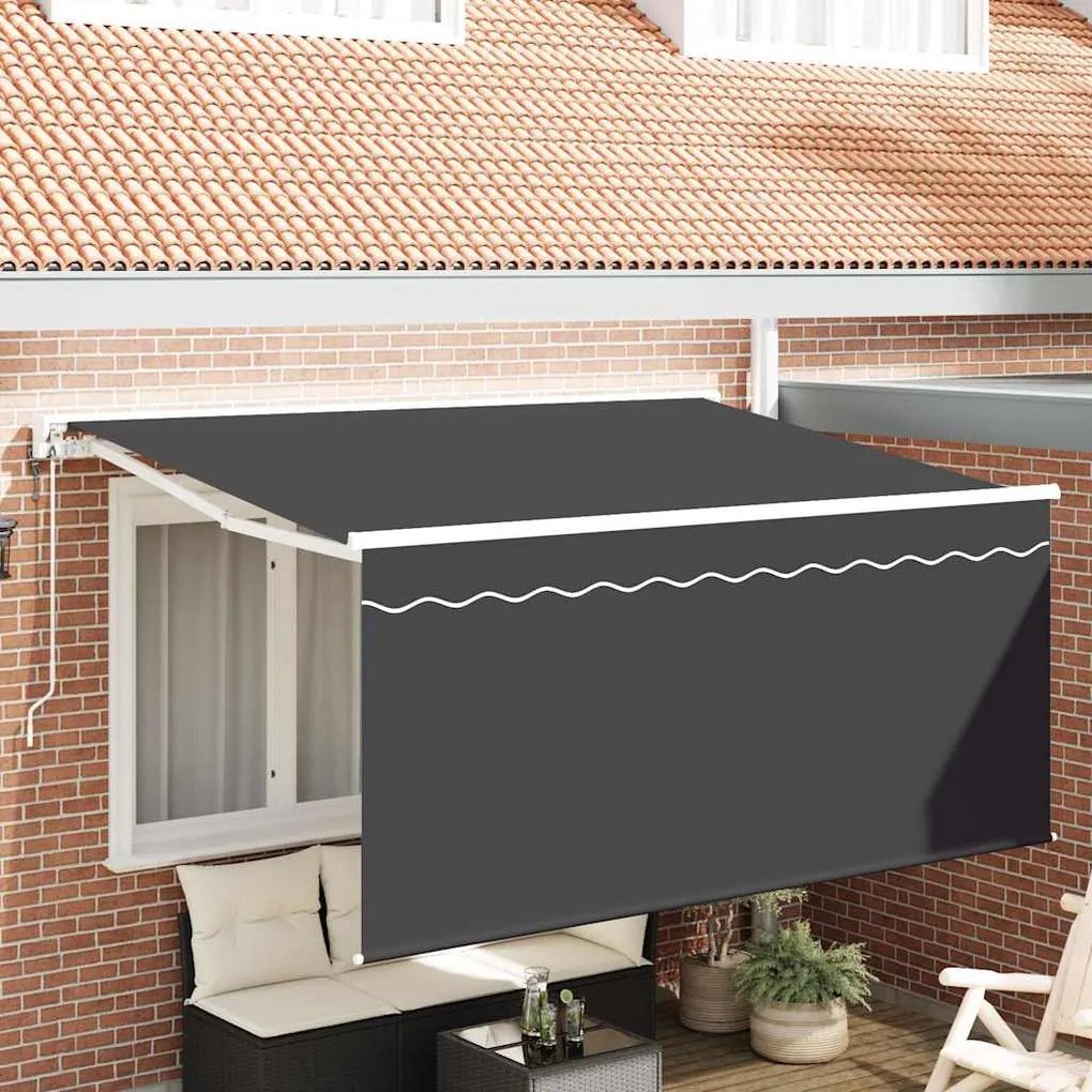 vidaXL Toldo Retrátil Antracite 300 x 200 cm Poliéster e Alumínio