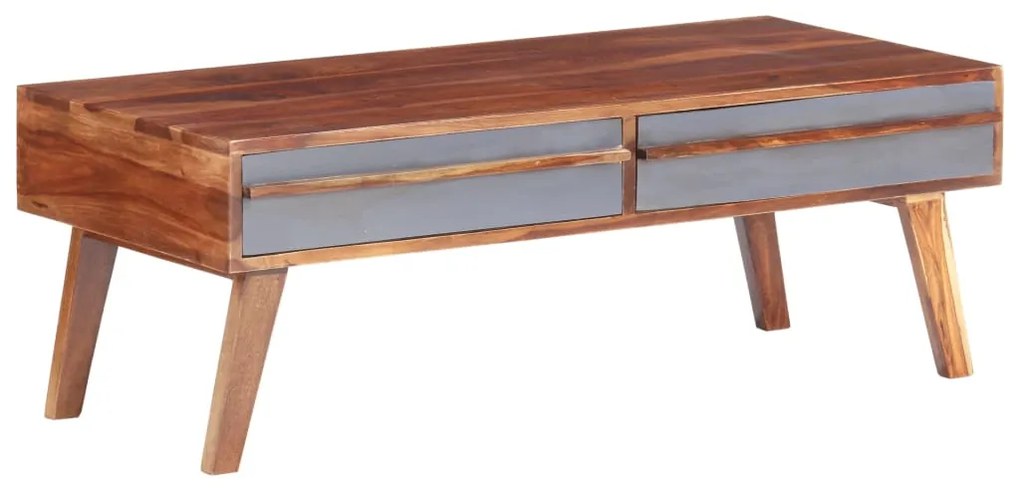 Mesa de centro 110x50x40 cm madeira maciça cinzento