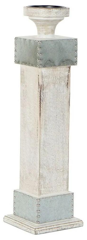 Castiçais DKD Home Decor Branco Madeira de mangueira (16.5 x 16.5 x 61 cm)