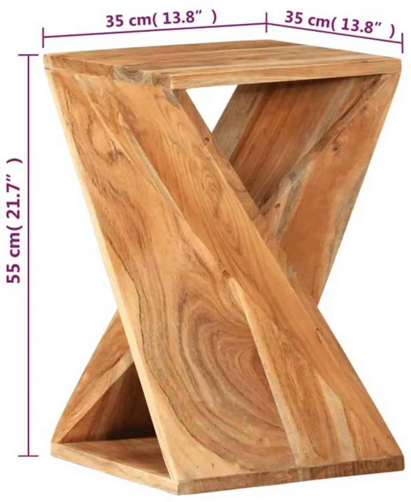Mesa de apoio 35x35x55 cm madeira de acácia maciça