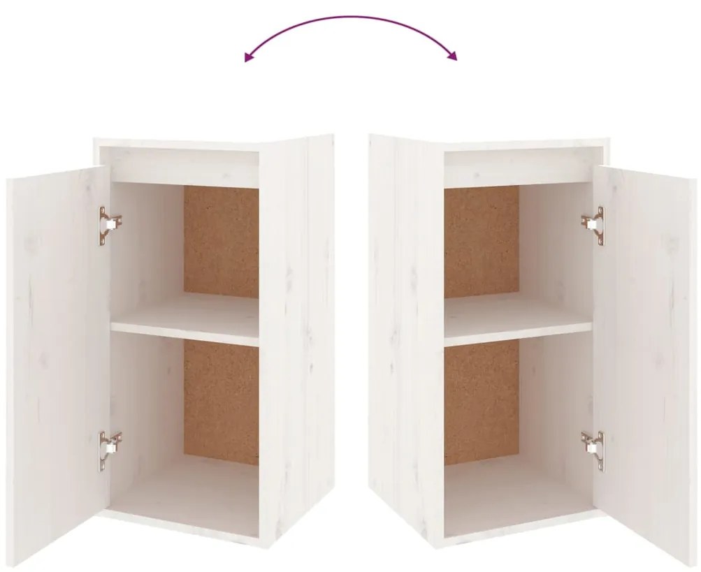 Móveis de TV 4 pcs madeira de pinho maciça branco