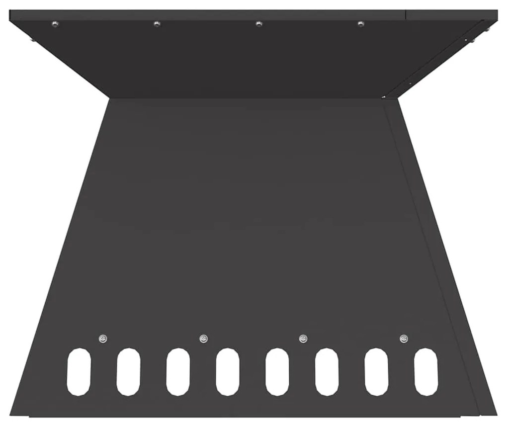 Fogueira vidaXL Preta 48x48x40 cm em Aço
