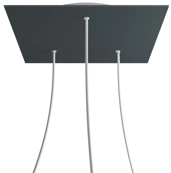 Sistema Rose-One Quadrado com 400 mm de diametro com 3 furos e 4 furos laterais - Antracite / Branco