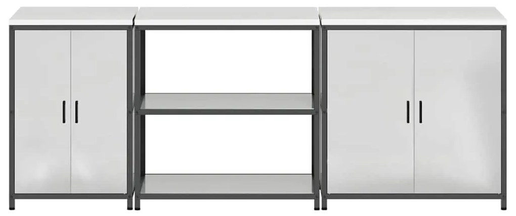 Conjunto de Armazenamento de Cozinha com prateleira Outros 3 pcs Prata