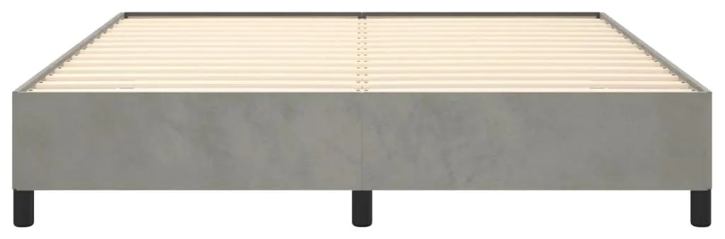 Estrutura de cama sem colchão 160x200 cm veludo cinzento-claro
