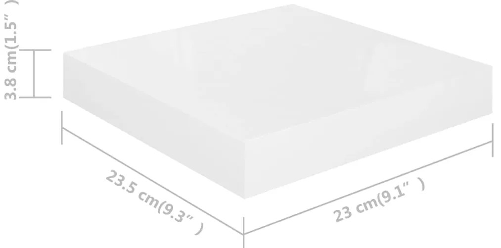 Prateleiras de parede suspensas 2 pcs 23x23,5x3,8cm MDF branco