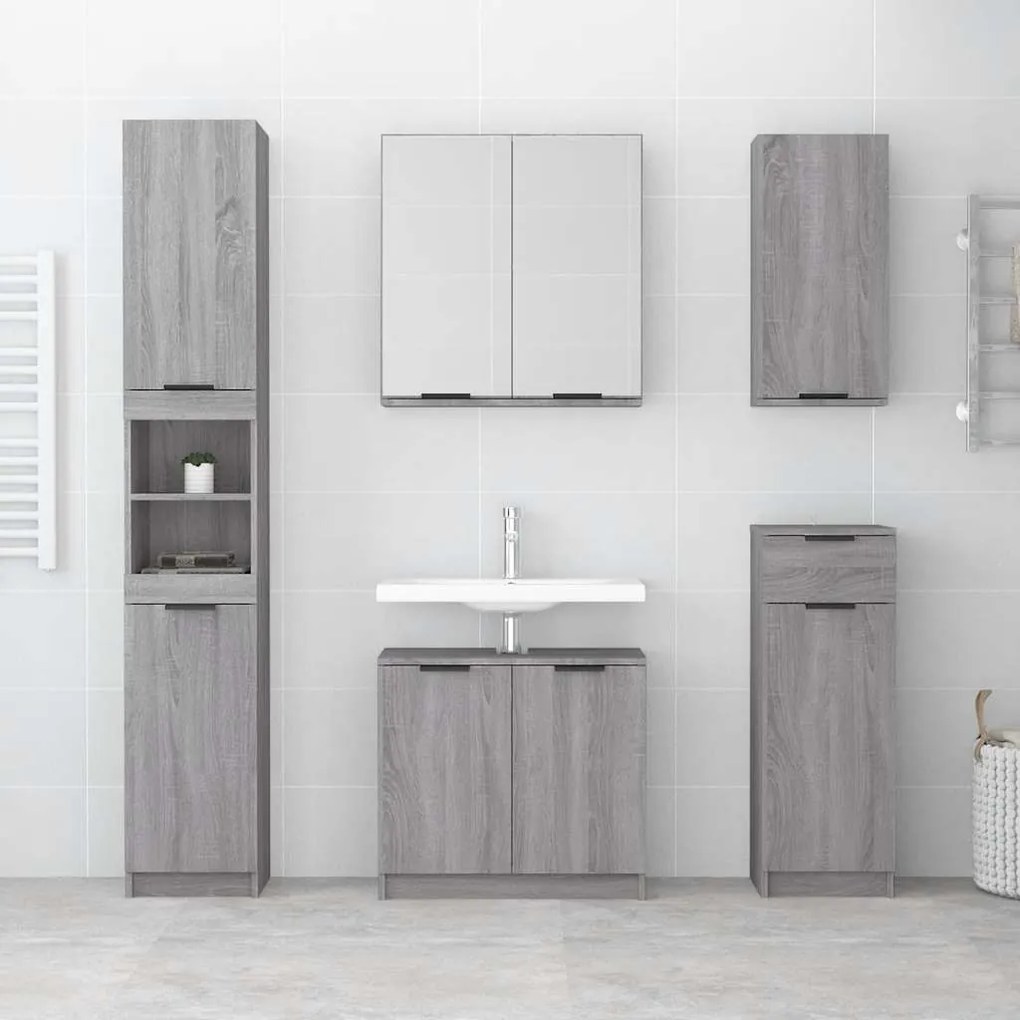 Armário casa de banho 64,5x33,5x59 cm madeira sonoma cinza