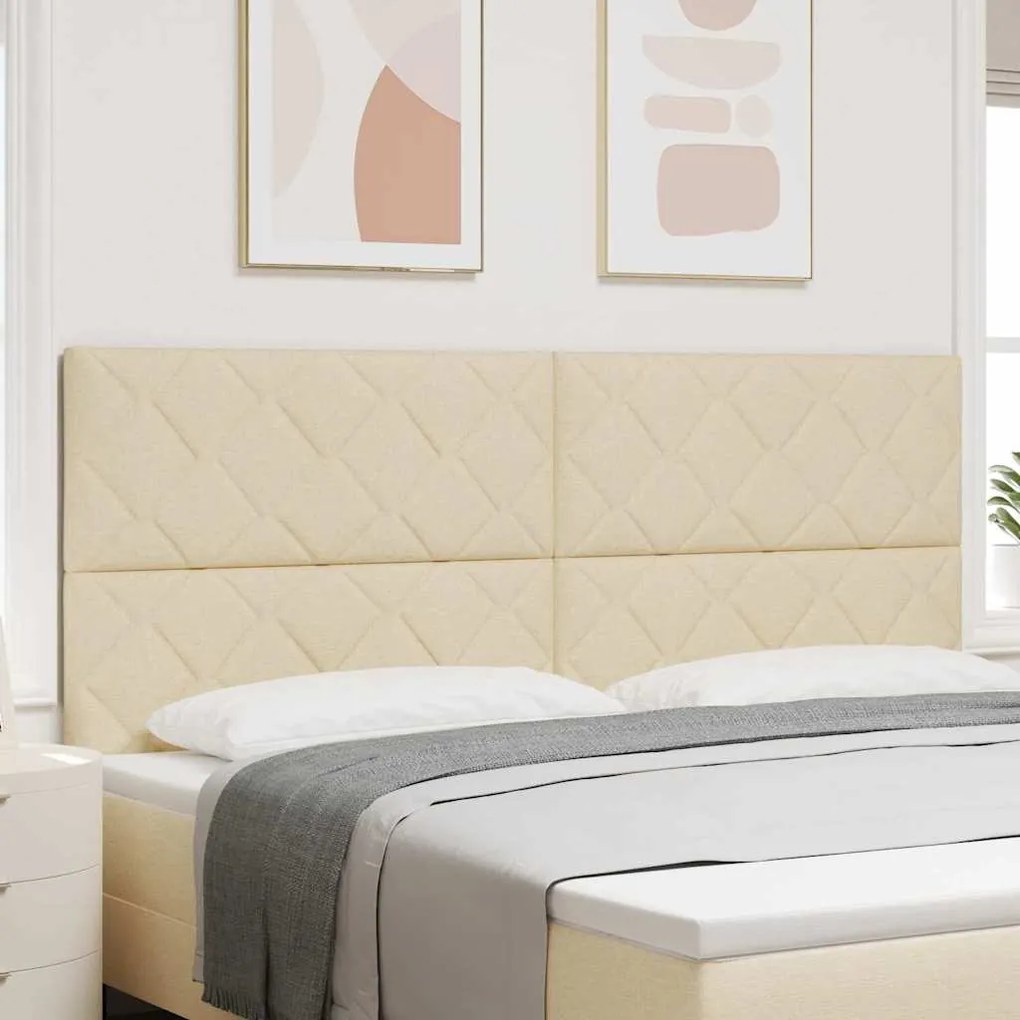 vidaXL Cabeceira com cabeceira Creme 200 cm Couro Sintético
