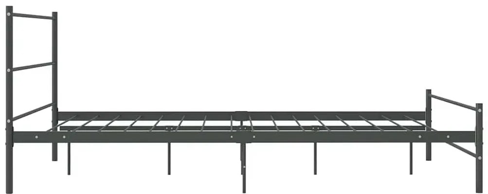 Estrutura de cama sem colchão 140x200 cm metal cinzento