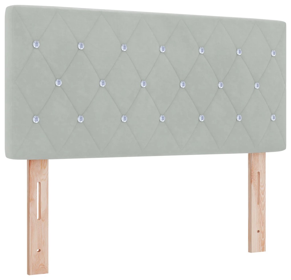 Cama Box Spring com Colchão vidaXL Cinza Claro 120x200 cm Veludo