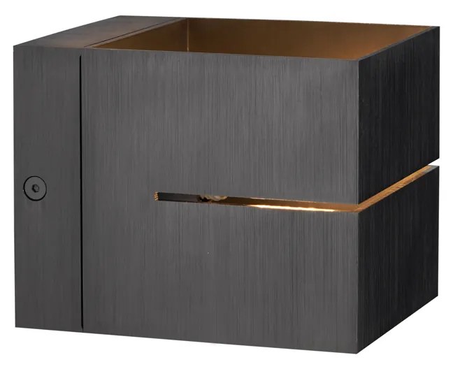 Candeeiro de parede moderno cor de chumbo com efeito de luz - Transfer Groove