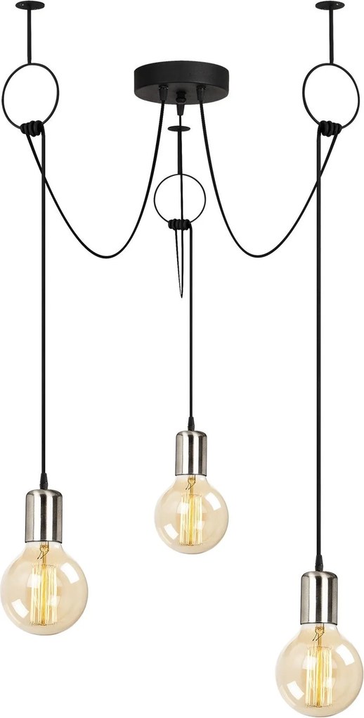 Candeeiro Chandelier Sirin – Preto Níquel – Diâmetro 80 cm x Altura 11