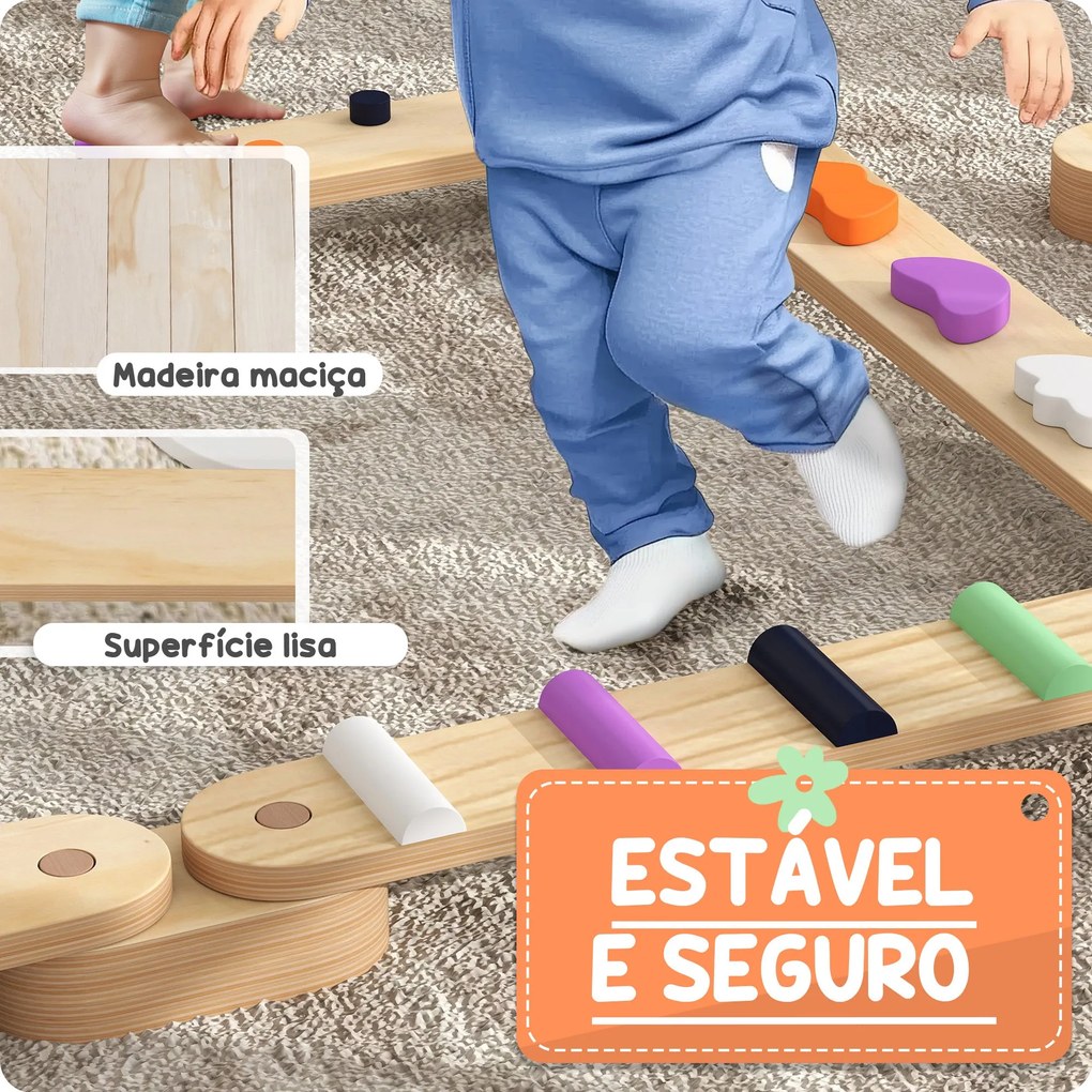AIYAPLAY Traves de Equilíbrio Jogo de Equilíbrio de Madeira para Crian