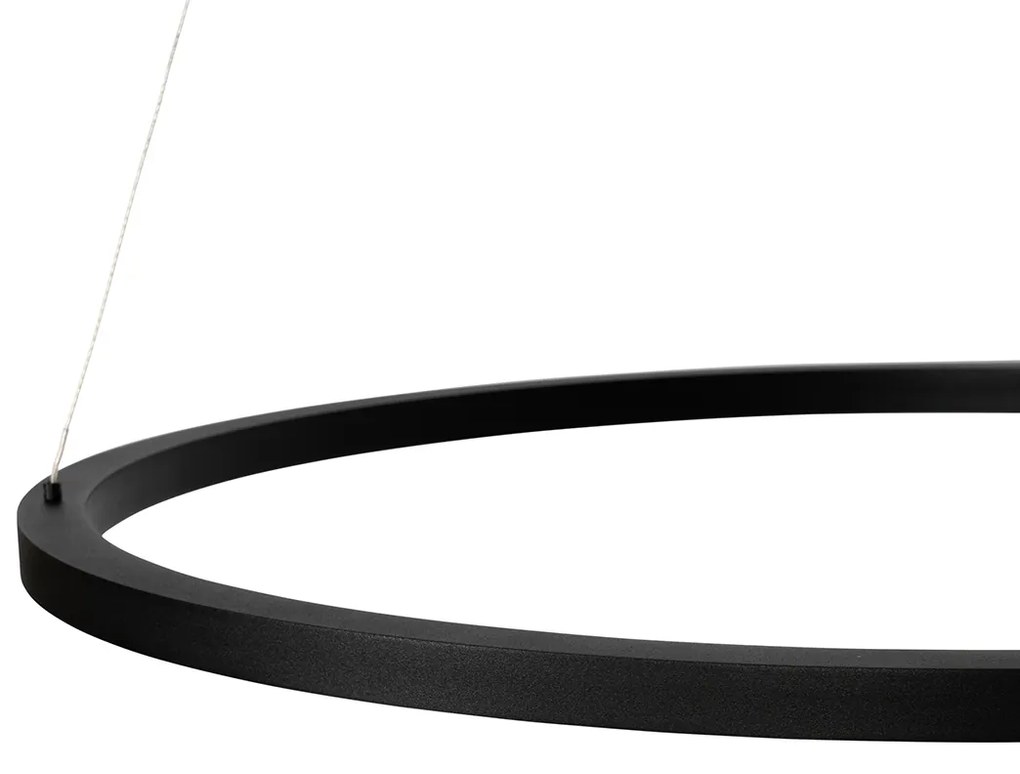 Candeeiro de suspensão preto 80 cm com LED regulável em 3 níveis - Girello Design