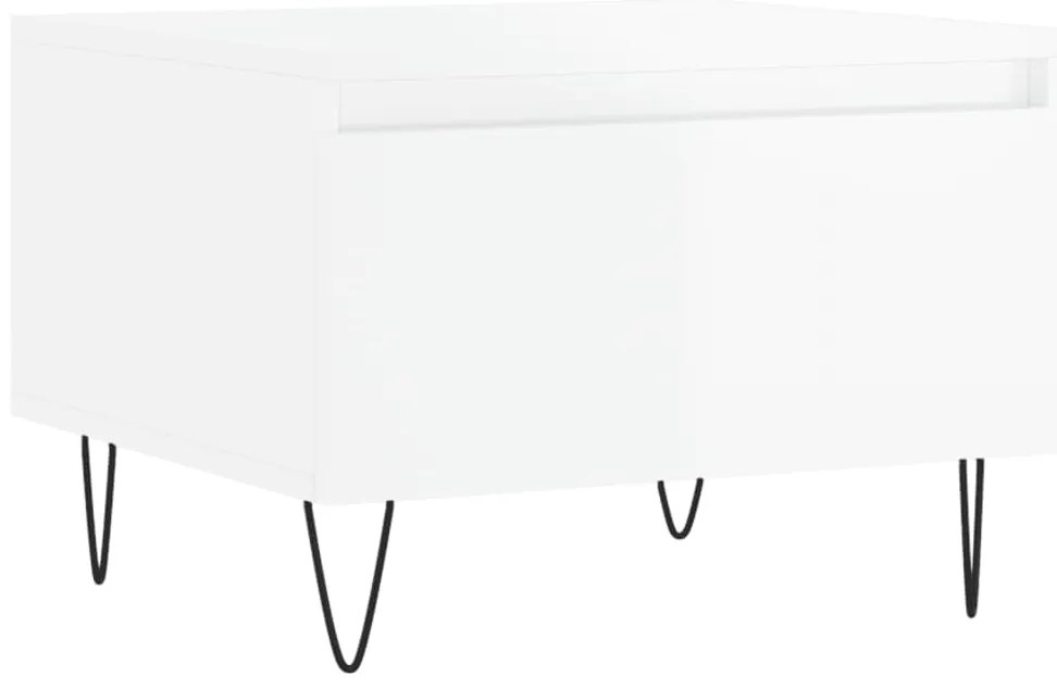 Mesas de centro 2pcs 50x46x35cm deriv. madeira branco brilhante