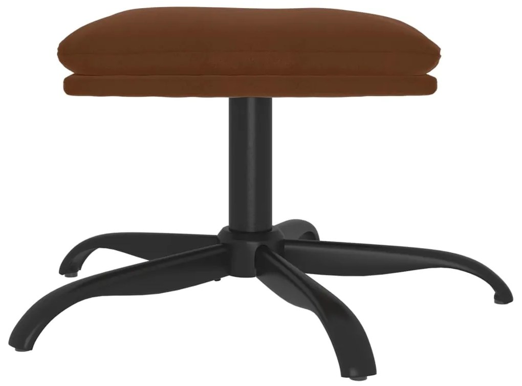 Apoio de pés tecido de microfibra 60x60x36 cm castanho