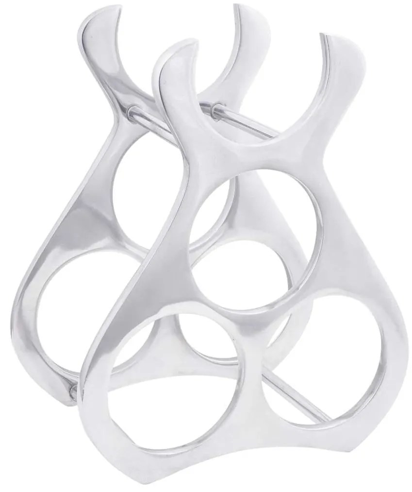 Suporte para Vinho vidaXL Prateado 23x14x28 cm Alumínio