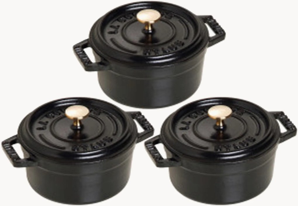 Caçarolas de ferro fundido Staub, conjunto de 3