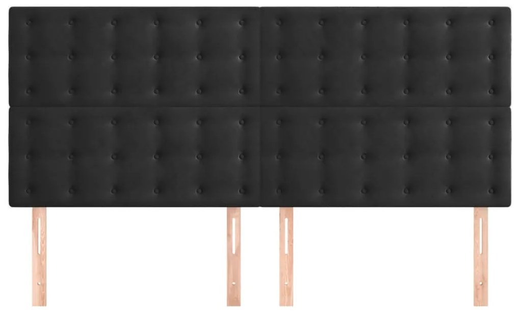 Cabeceira de cama 4 pcs veludo 100x5x78/88 cm preto