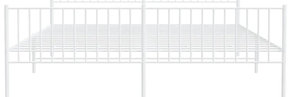 Estrutura de cama com cabeceira e pés 180x200 cm metal branco