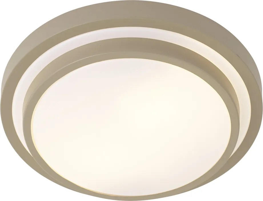 Plafon moderno taupe com branco 34cm IP44 - Walden