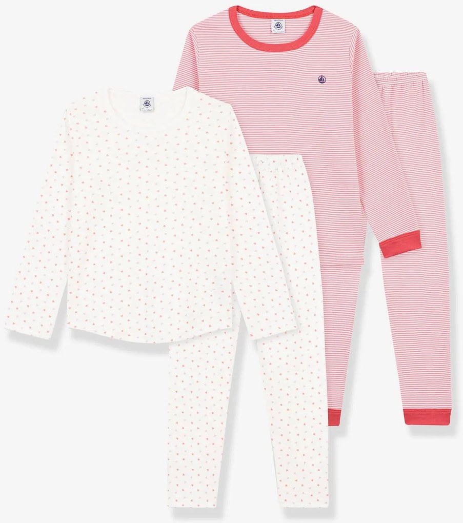 Lote de 2 pijamas PETIT BATEAU para criança rosa