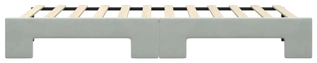 Sofá-cama com gavetão 80x200 cm veludo cinzento-claro