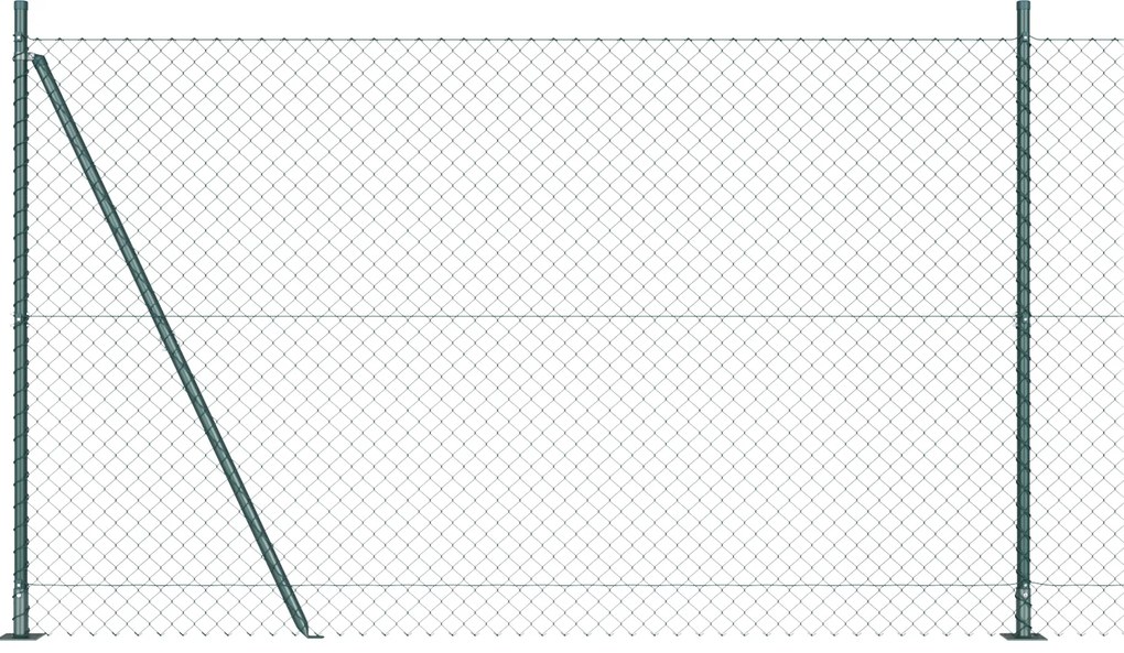 Cerca de Arame com 7 postes flangeados 1,5x10 m em aço galvanizado
