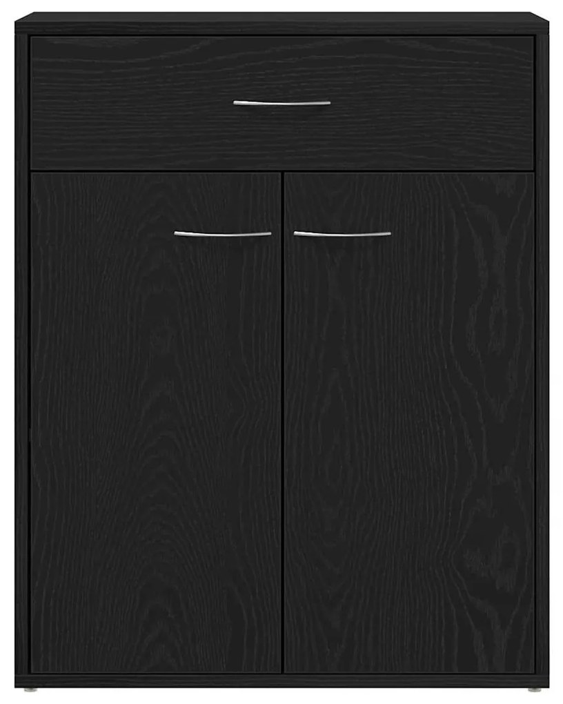 Buffet Preto Carvalho vidaXL 60x30x75 cm Madeira Compensada
