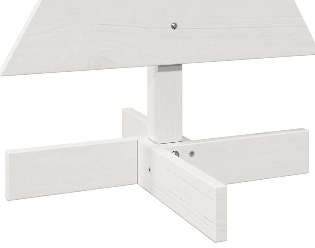 Árvore Natal decorativa 80 cm madeira de pinho maciça branco