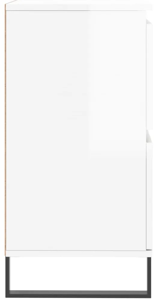 Aparadores 3 pcs derivados de madeira branco brilhante