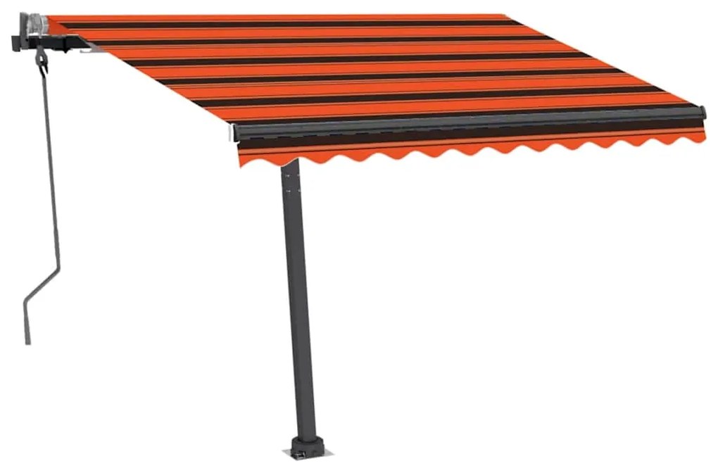 Toldo retrátil manual com LED 300x250 cm laranja e castanho