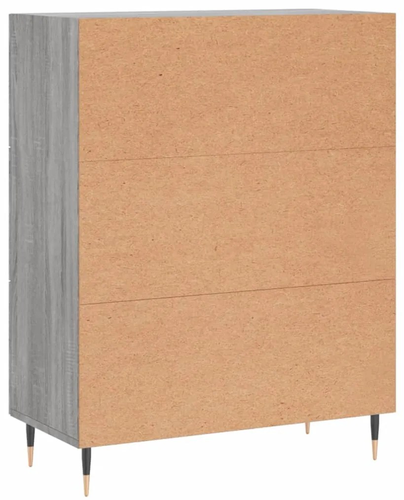 Aparador 69,5x34x90 cm derivados de madeira cinzento sonoma