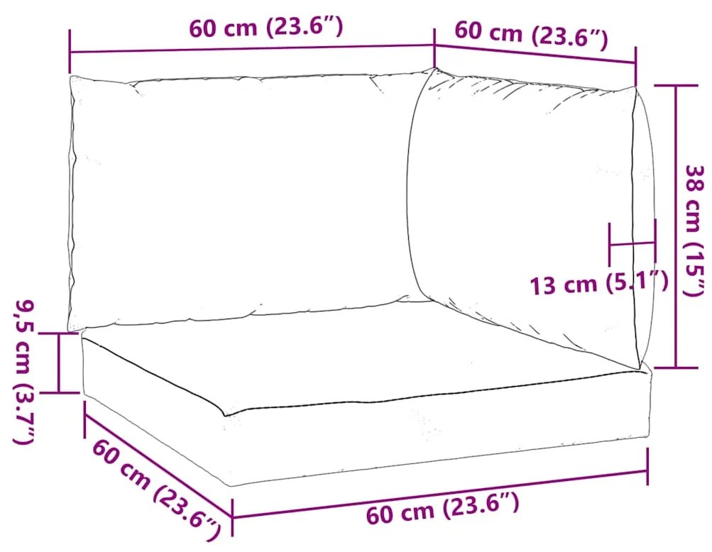 Almofadões p/ móveis de paletes 3 pcs tecido oxford turquesa