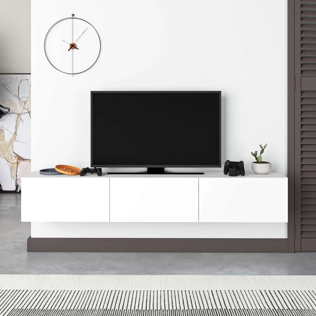 Móvel de TV "Maximus" de Parede – Branco – 180 x 30 x 30 cm – Design M