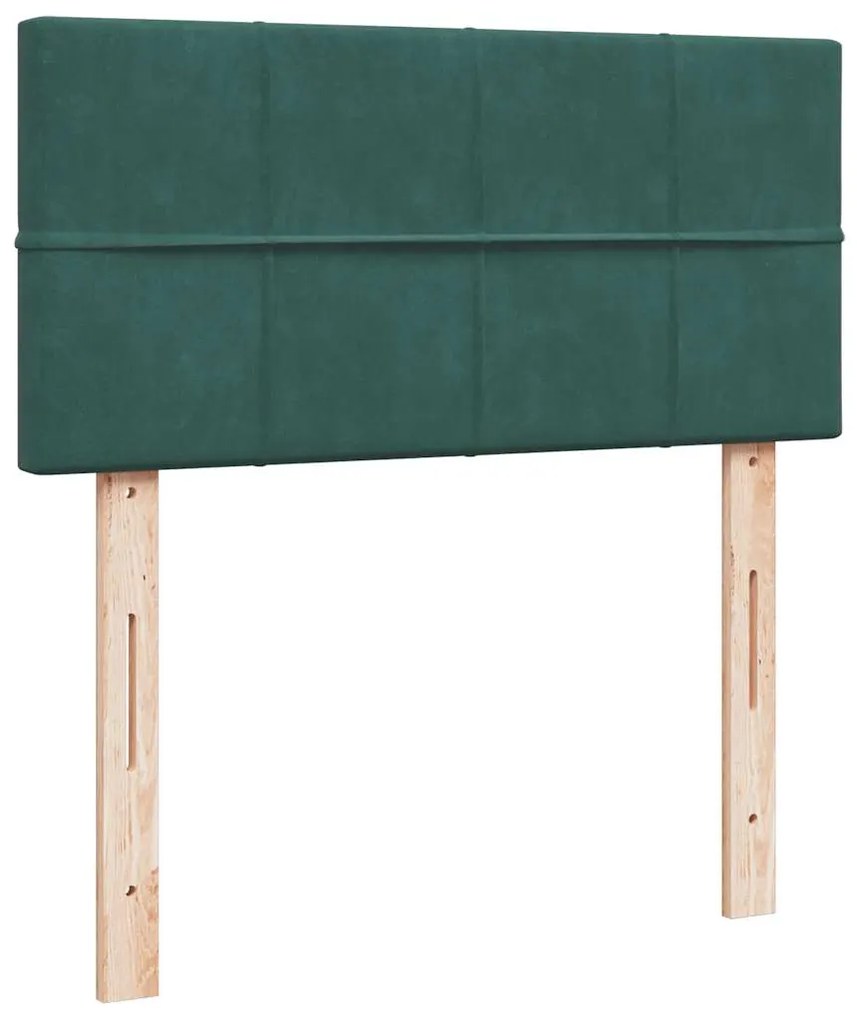 Estrutura de cama otomana colchão 90x200 cm veludo verde escuro