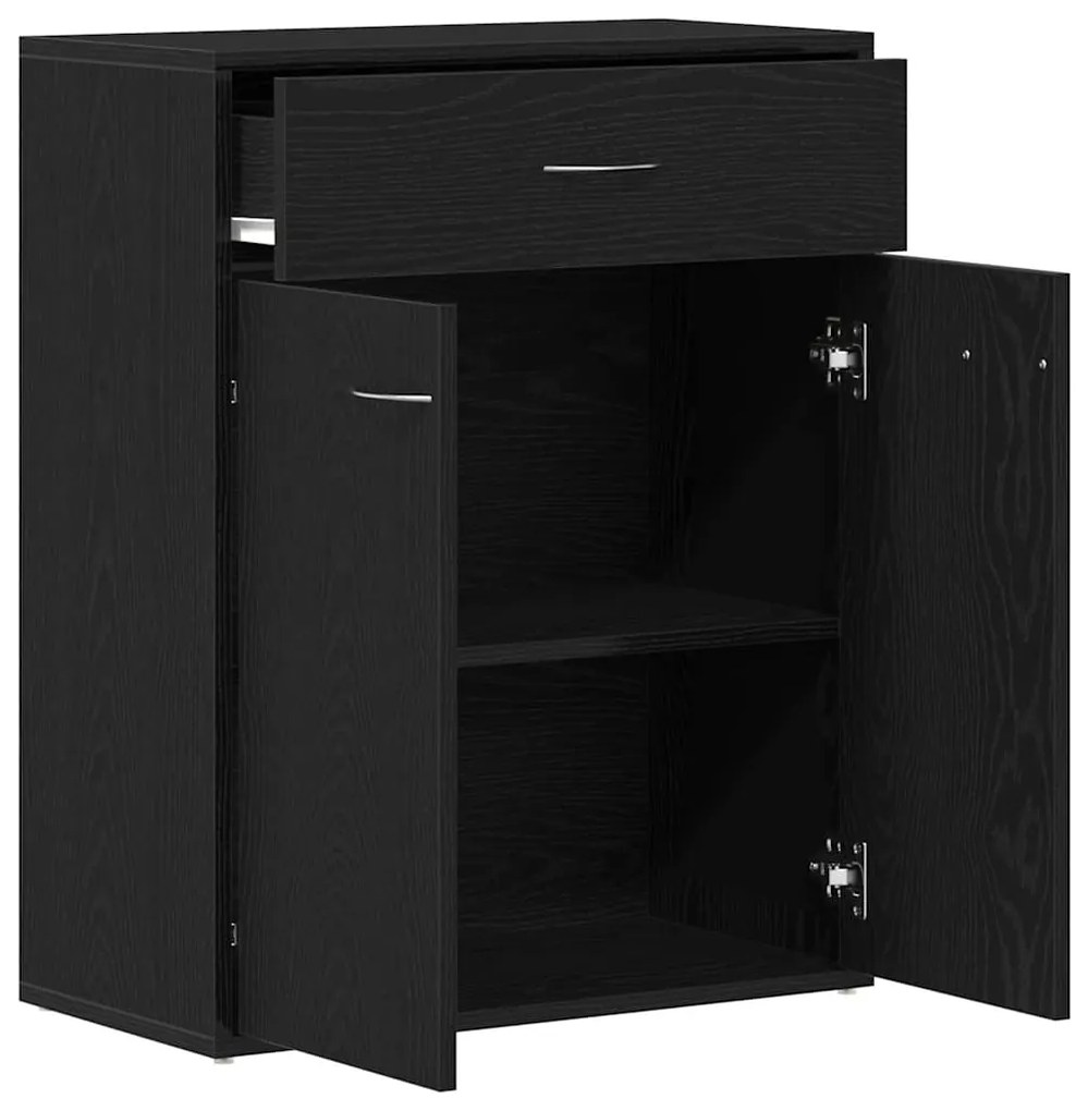 Buffet Preto Carvalho vidaXL 60x30x75 cm Madeira Compensada