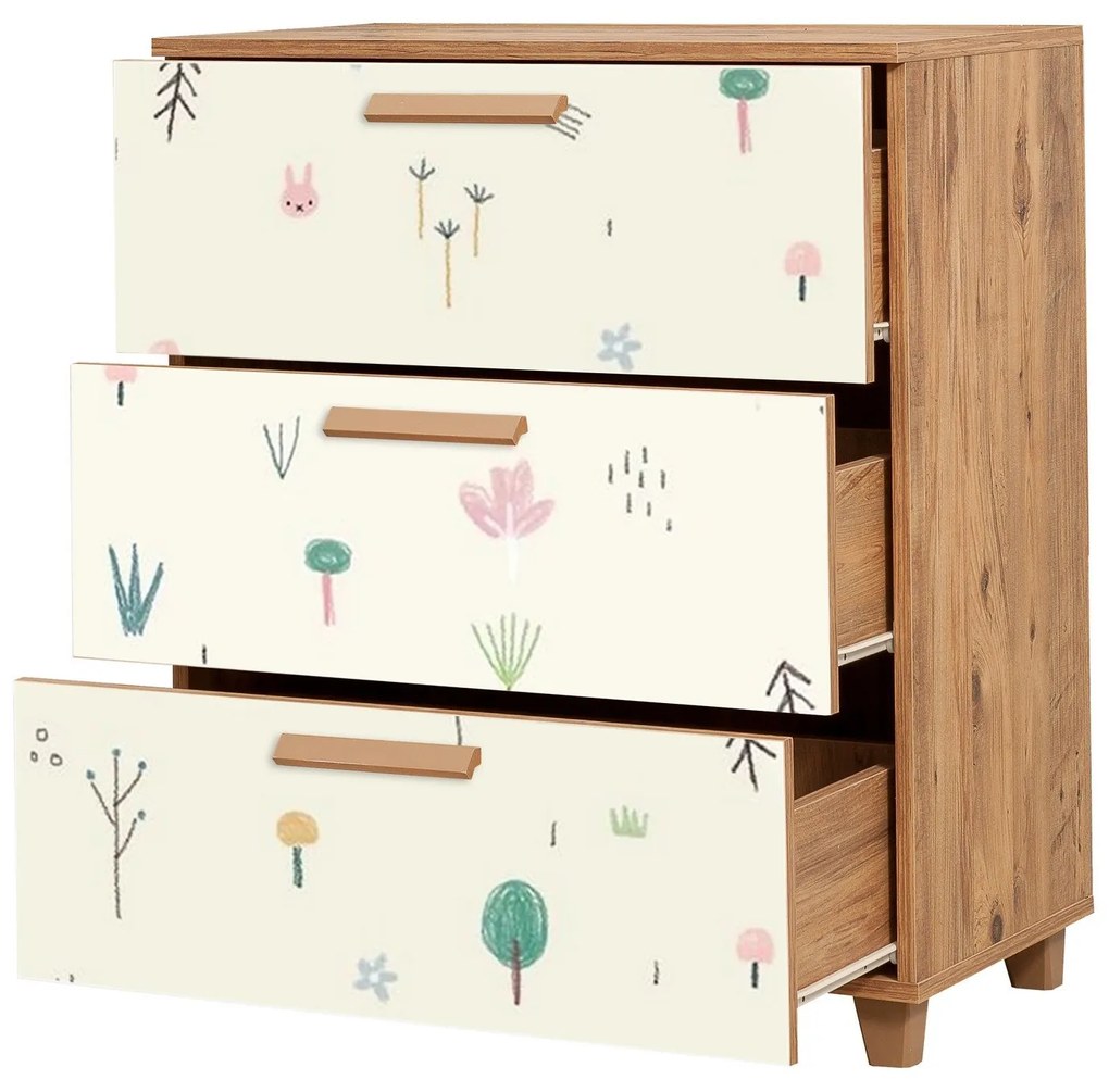 Cómoda Leva Gravis – Atlantic Pine White – 80 cm x 95 cm x 43 cm