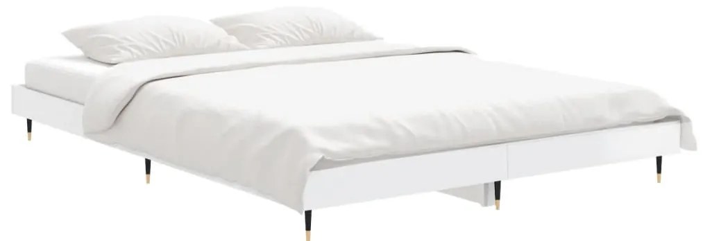 Estrutura cama 140x190 cm derivados de madeira branco brilhante