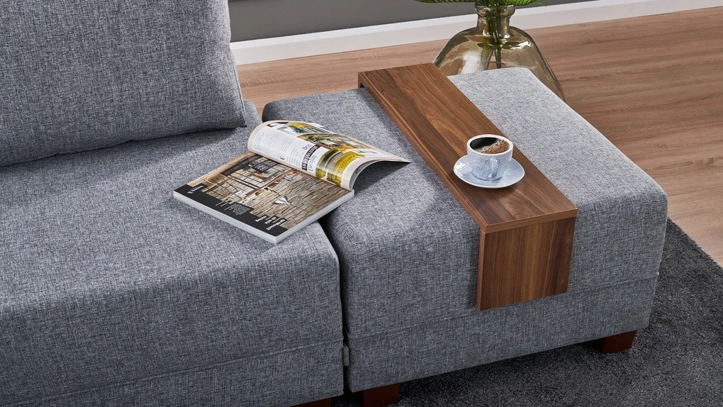 Sofá-Cama de Canto Fly – Cinzento – 210x70x280 cm