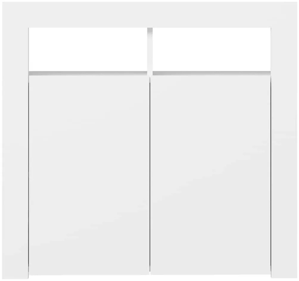 Aparador com luzes LED 80x35x75 cm branco
