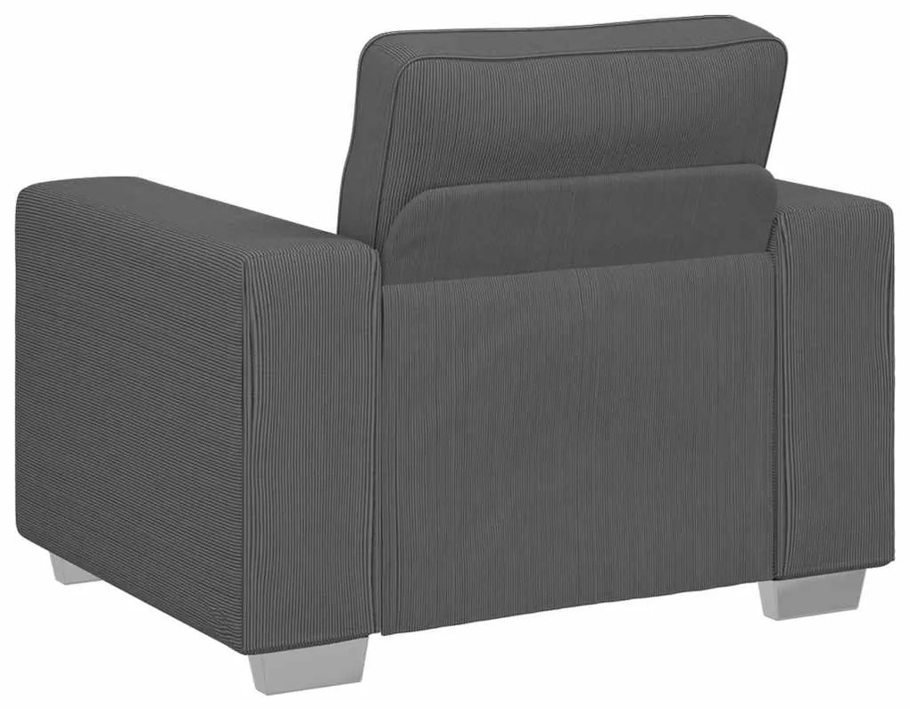 Poltrona 60 cm tecido corduroy cinzento-escuro