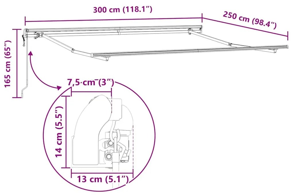 Toldo Branco 300 x 250 cm Branco