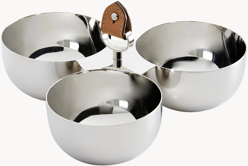 Taças de molhos com couro em pele Wyatt, conjunto de 3