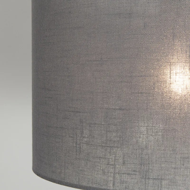 Candeeiro de suspensão preto com cúpula 35 cm cinzento ajustável 2-luzes - Blitz Moderno