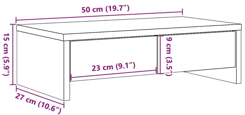 Suporte para monitor com gavetas derivados de madeira branco