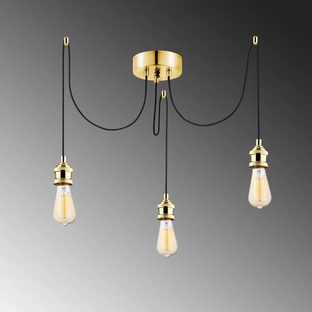 Candeeiro de Teto Kabluni – Dourado – 96 x 6 cm