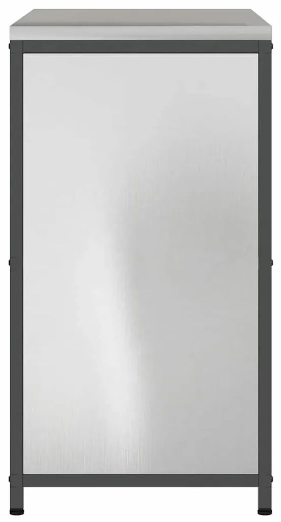 Armário de Armazenamento para Cozinha Prata 60 x 50 x 92 cm